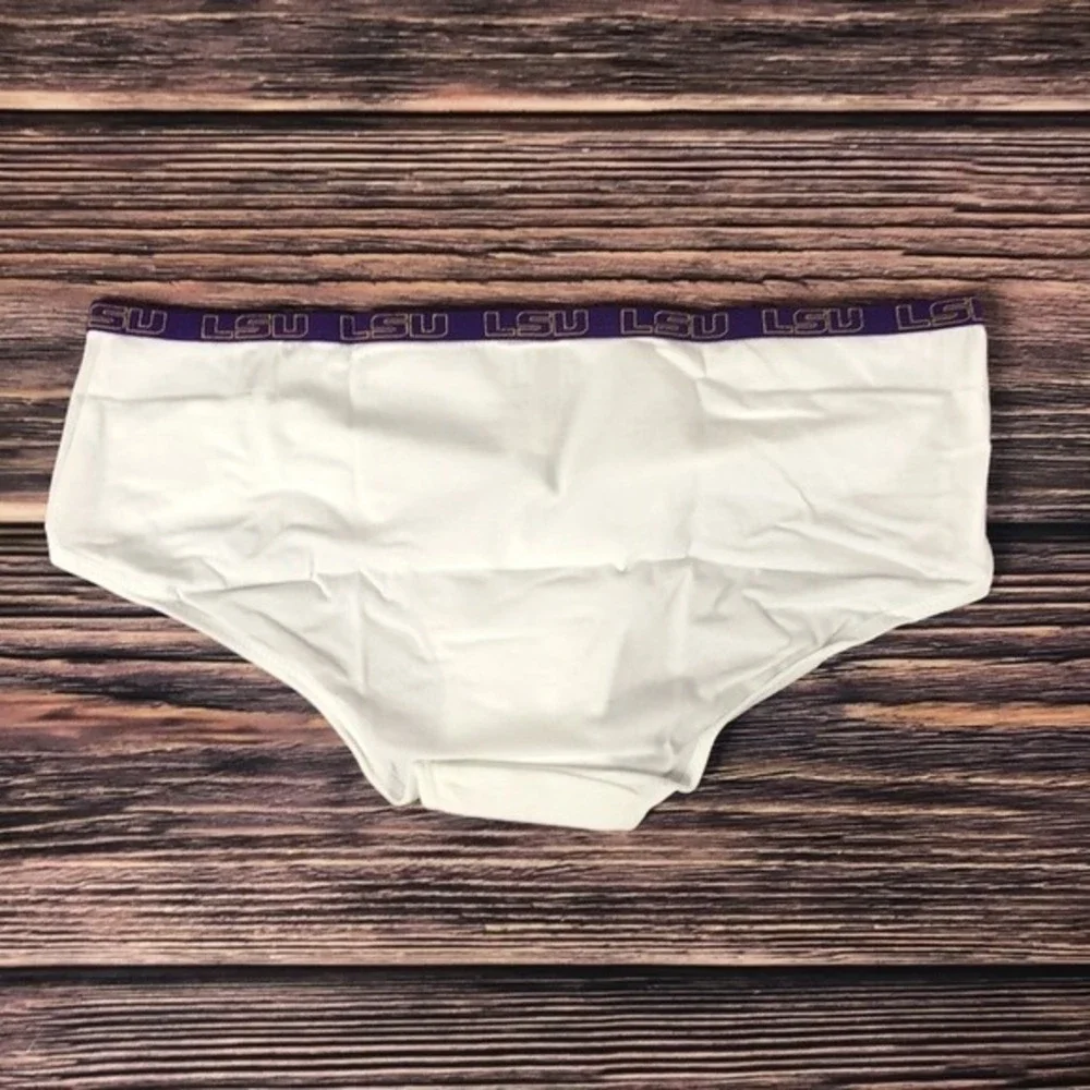 NUYU LSU Tigers Louisiana State University White Purple Boyshort Underwear Small